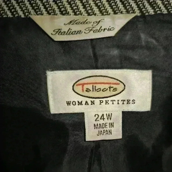Talbots Black & White Striped Blazer - Plus Petite - (Secret Corporate Goth) - Picture 11 of 12